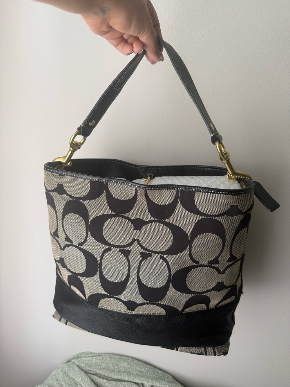 Vintage Y2K Coach Signature Jacquard Shoulder Bag